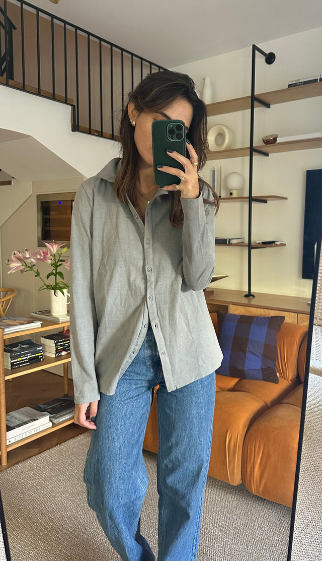 washed cotton cardigan