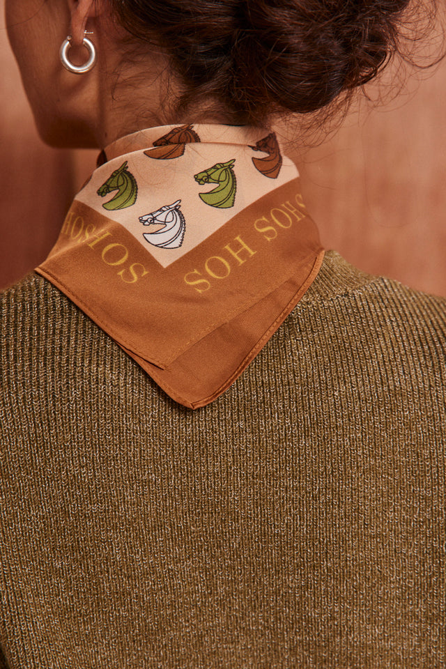 HOS horses satin scarf