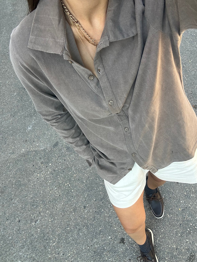 washed cotton cardigan