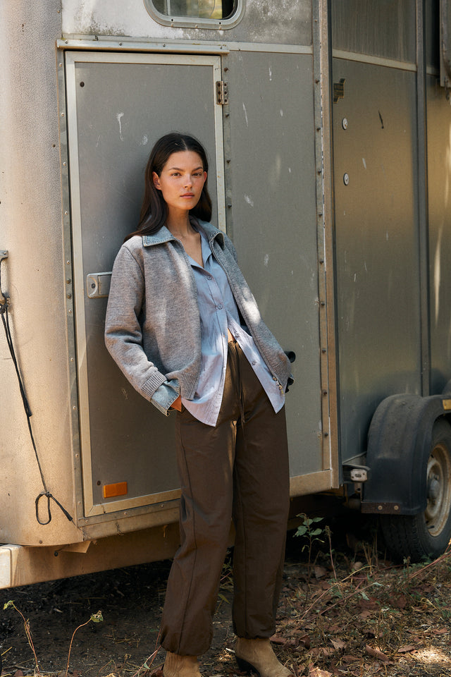 The Mixed Denim Cardigan