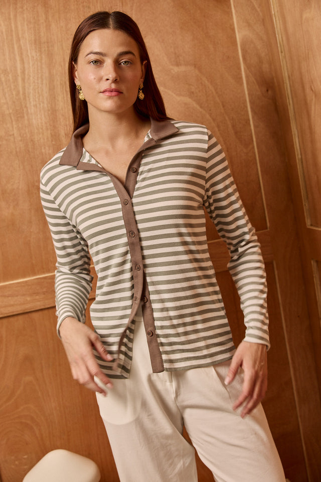 Soft Mixed Stripes Top