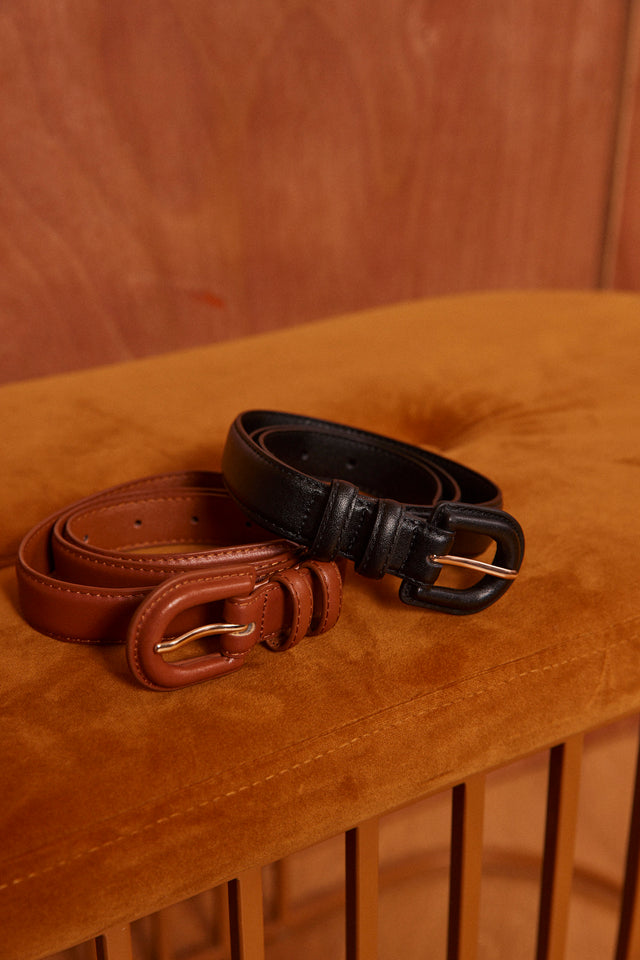 HOS Smooth leather belt