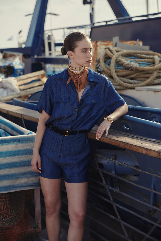 Hos Cupro Denim Shorts