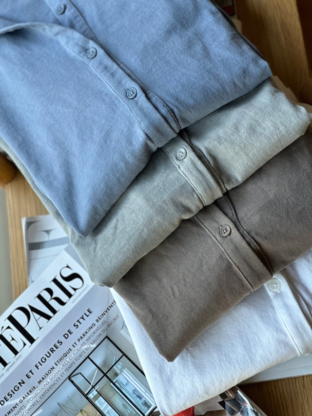 washed cotton cardigan
