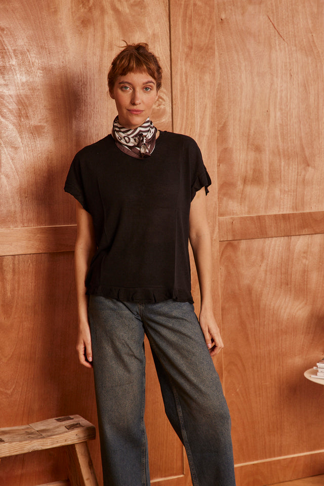 Frills Linen Tee