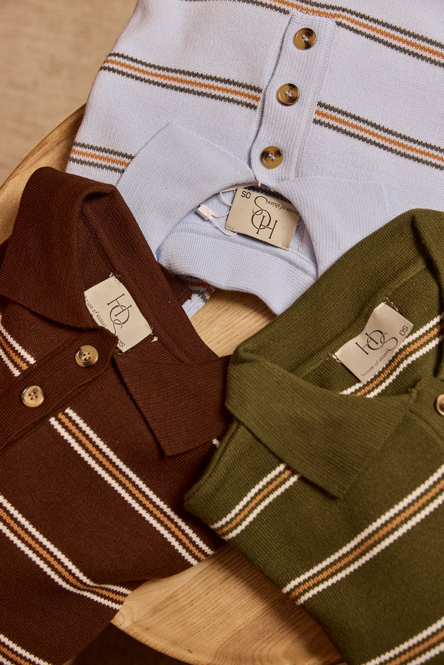 Striped Polo Sweater