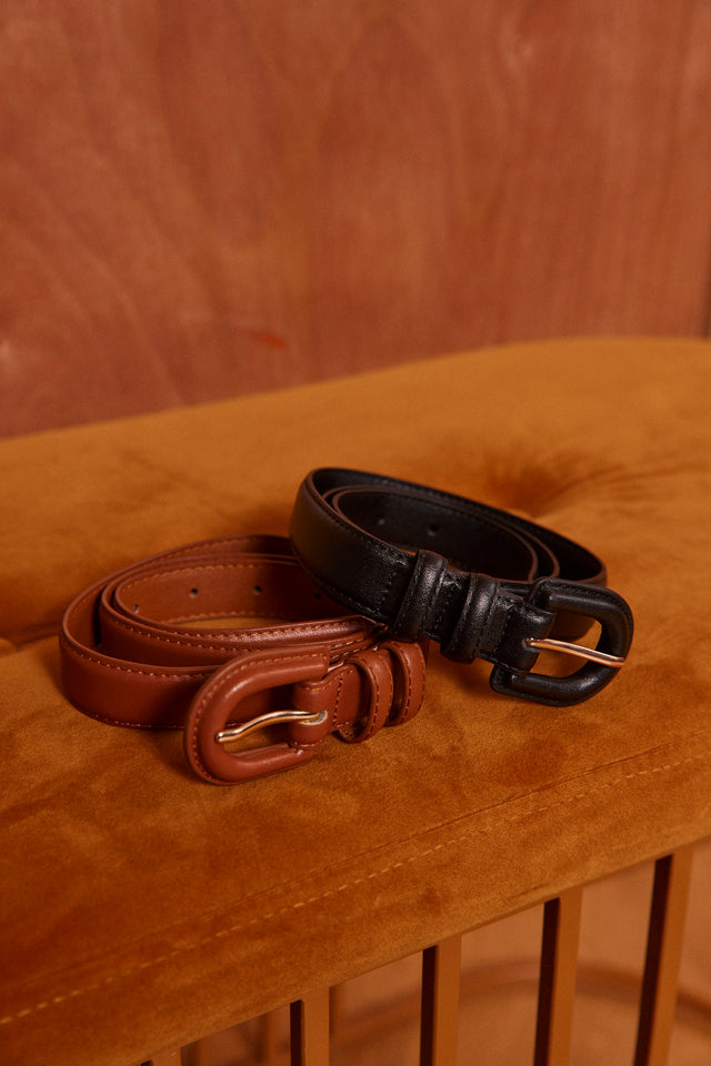 HOS Smooth leather belt