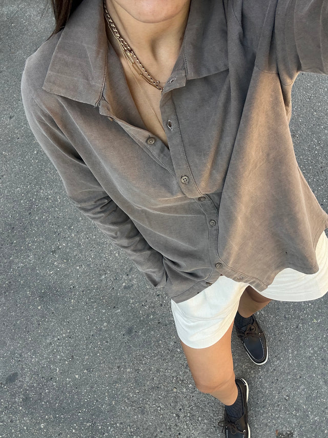 washed cotton cardigan