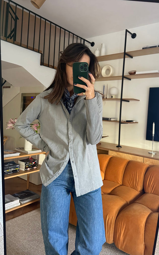washed cotton cardigan