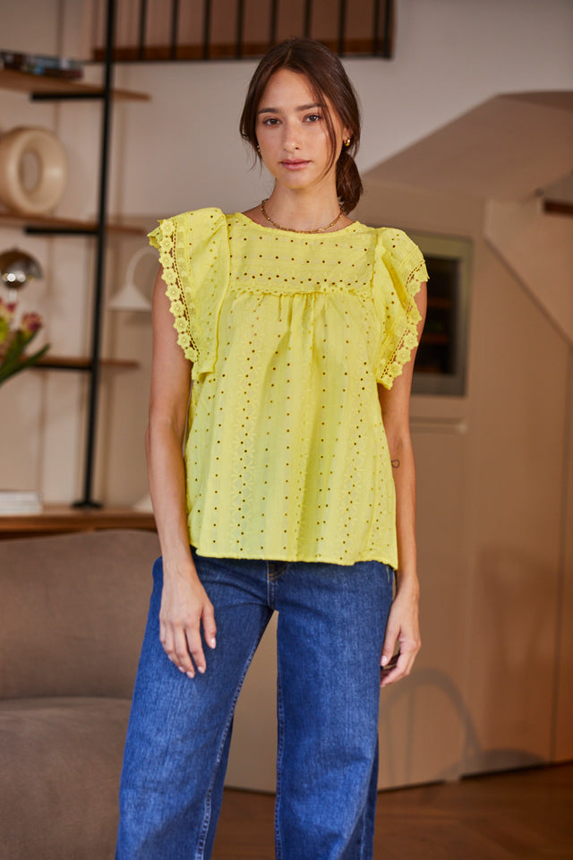 Olivia Cotton Lace Top
