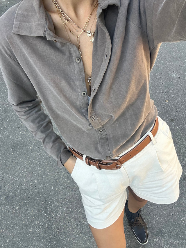 washed cotton cardigan