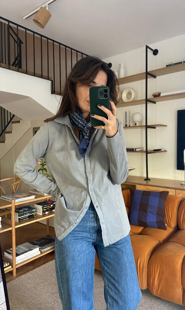 washed cotton cardigan