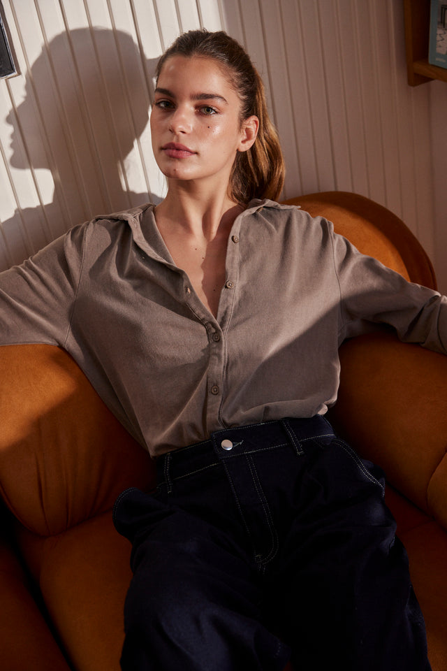 washed cotton cardigan