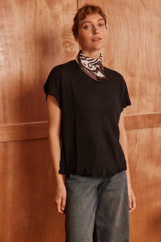 Frills Linen Tee