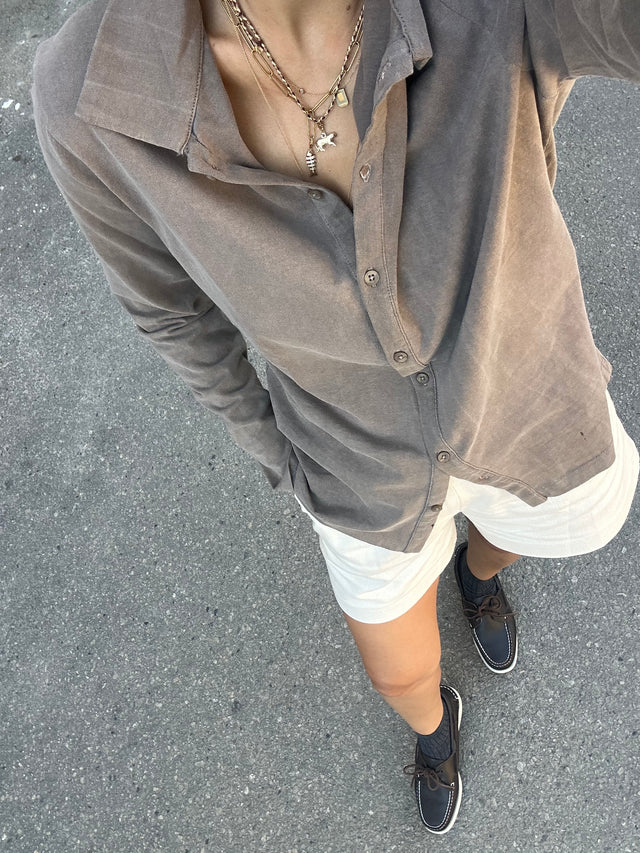 washed cotton cardigan