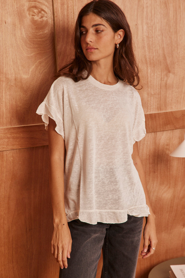 Frills Linen Tee
