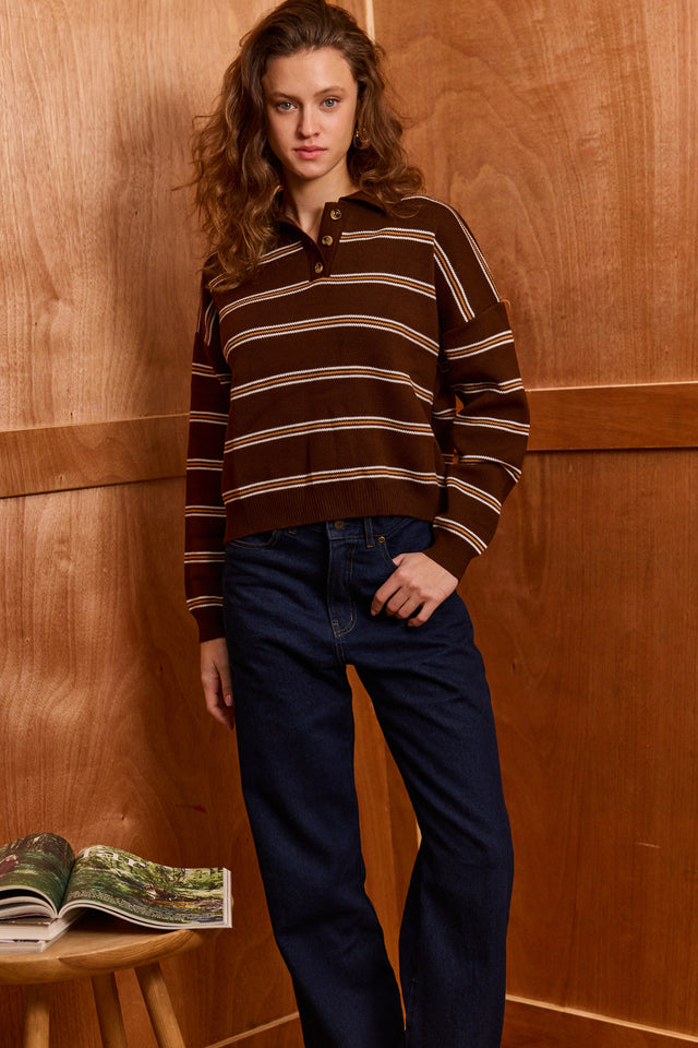 Striped Polo Sweater