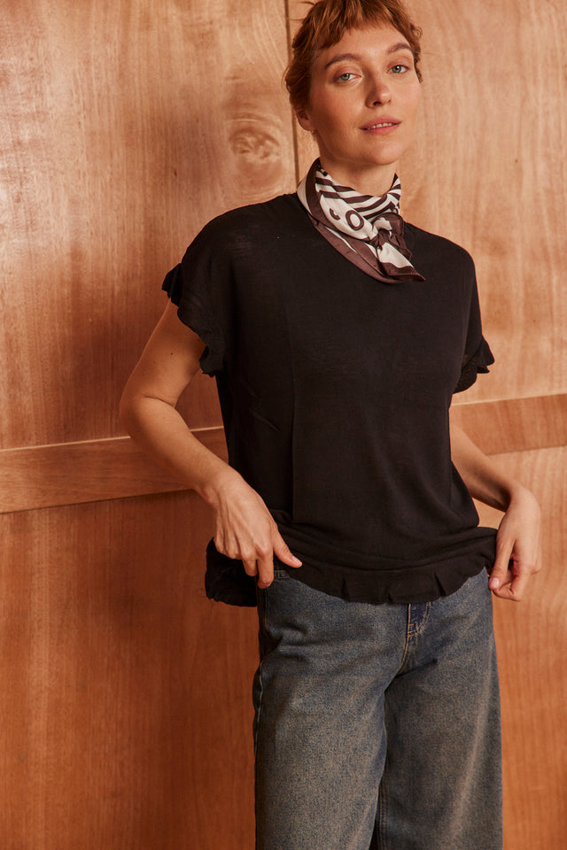 Frills Linen Tee