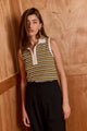 Rise rib tank polo zipper