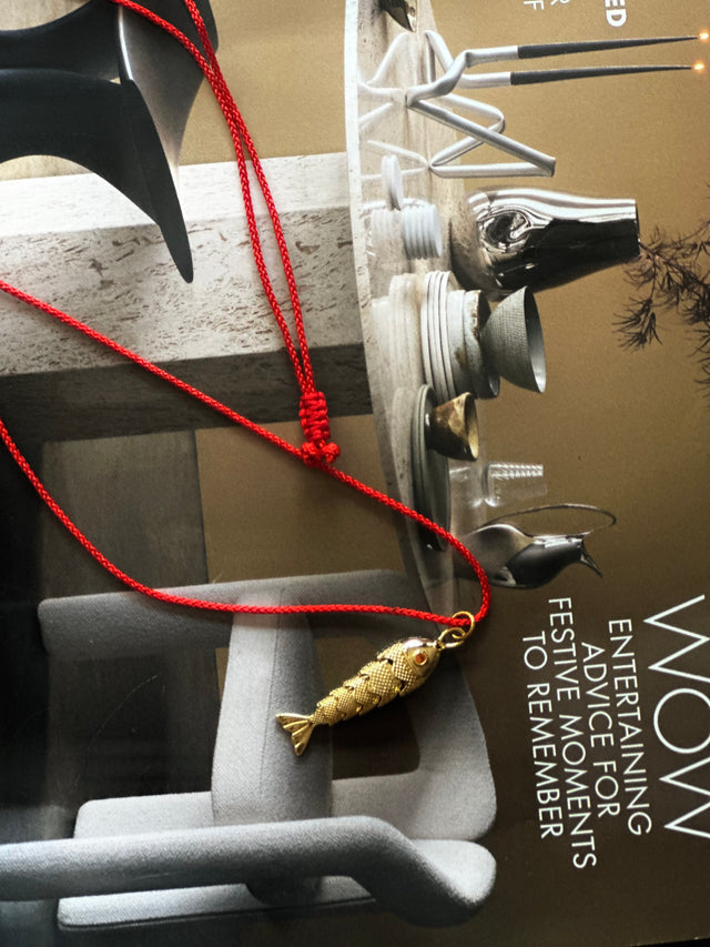 HOS Fish 14k gold pleated