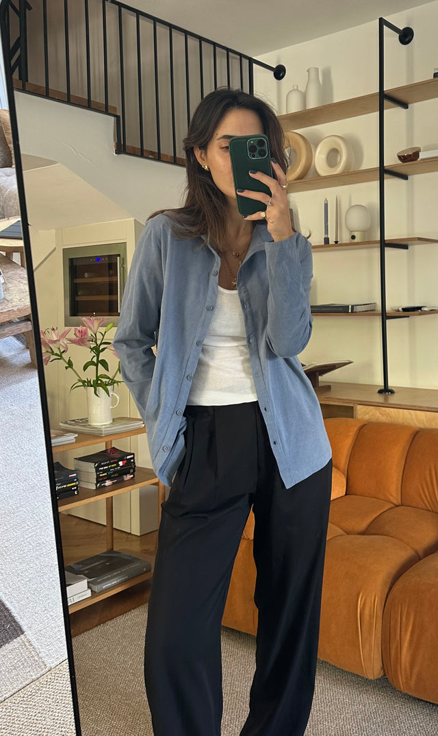 washed cotton cardigan