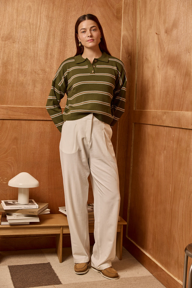 Striped Polo Sweater