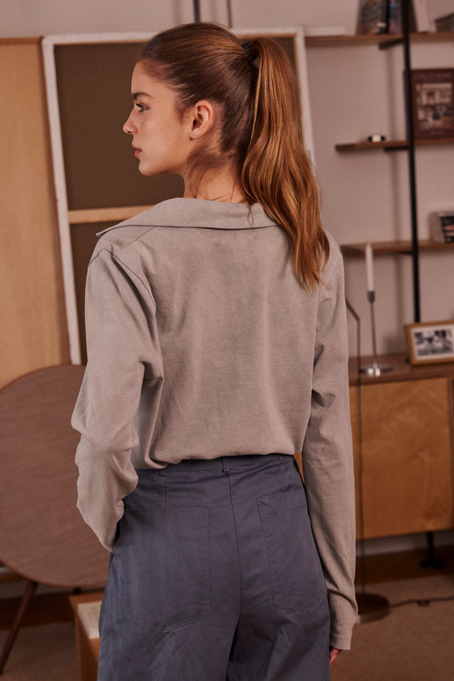 washed cotton cardigan