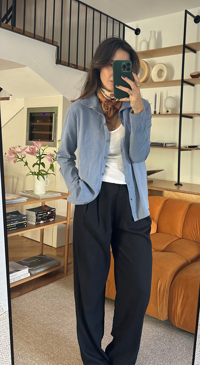 washed cotton cardigan