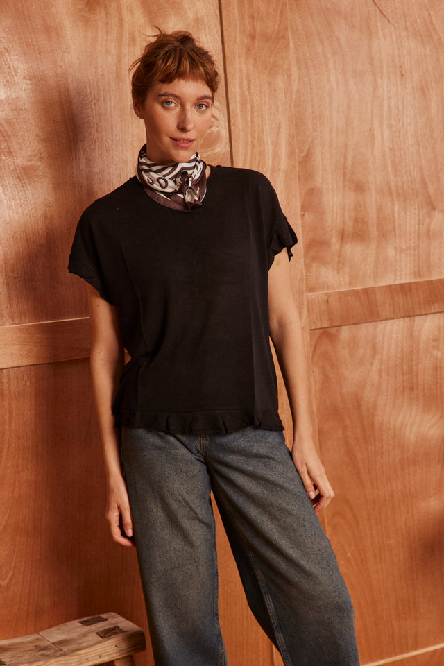 Frills Linen Tee
