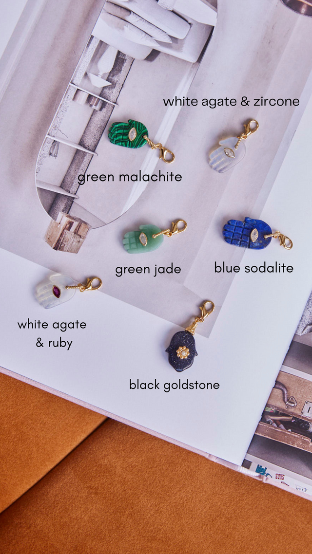 Hamsa Handmade stone pendant
