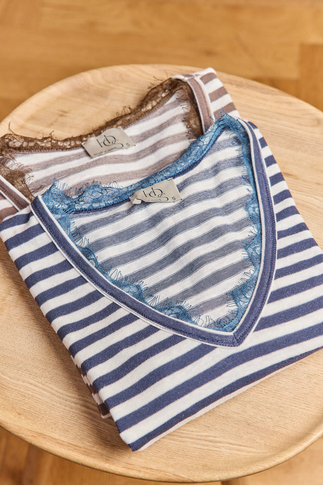 Essential Lace Striped Top