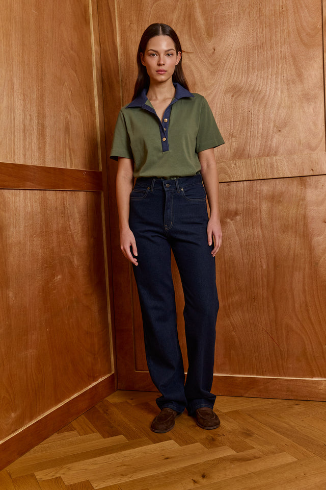 The Mixed Denim Polo