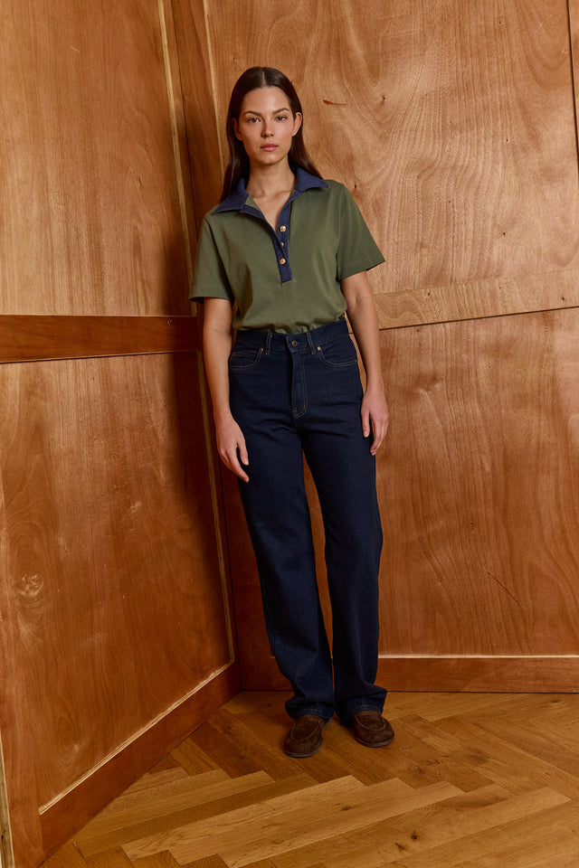 The Mixed Denim Polo