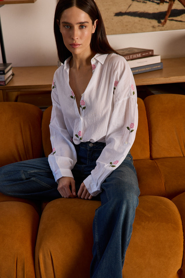 Cotton flowers blouse