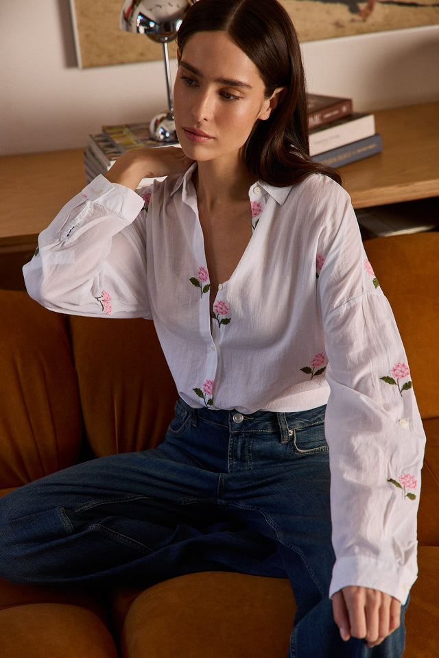 Cotton flowers blouse