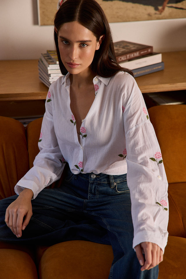 Cotton flowers blouse