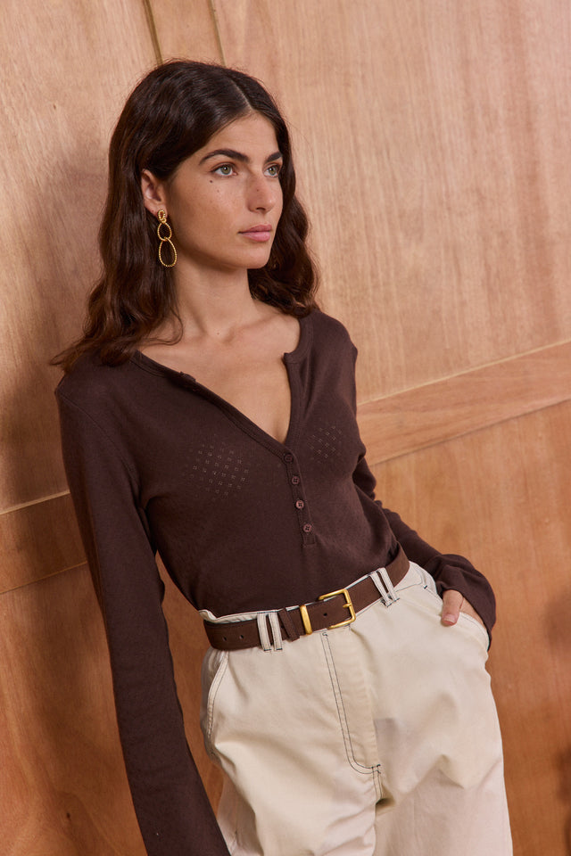 Hos Maison Pointelle Top