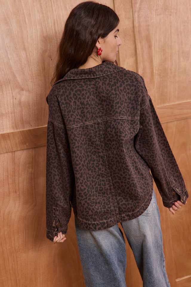 Leopard Denim Jacket