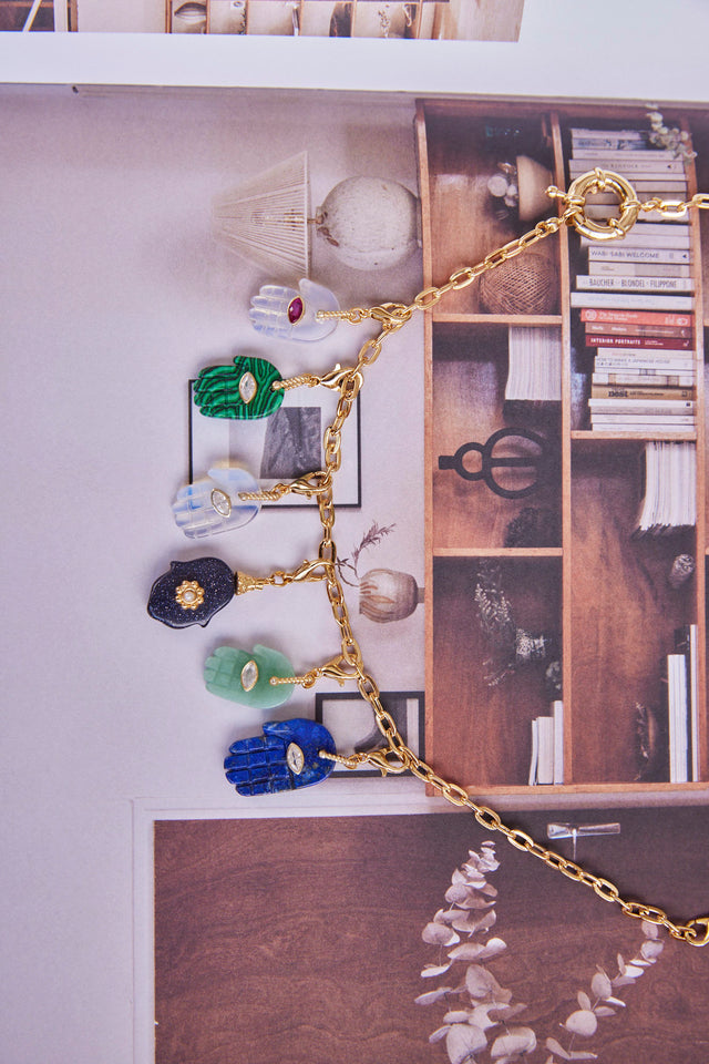 Hamsa Handmade stone pendant