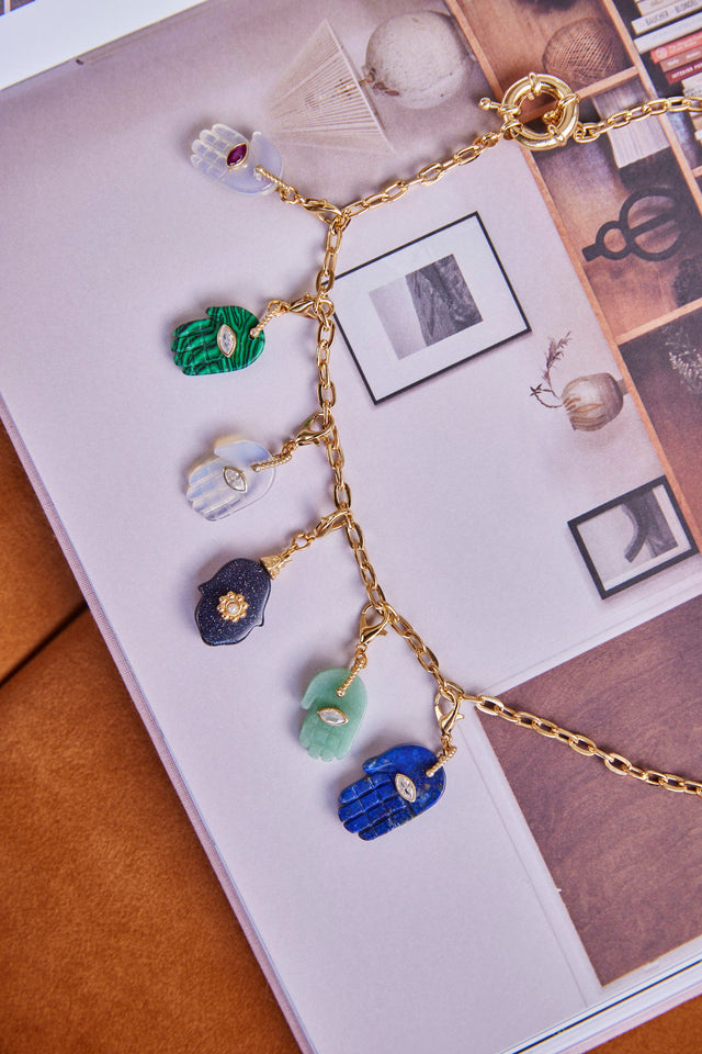 Hamsa Handmade stone pendant