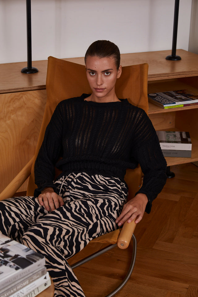 the cropped frill sweater