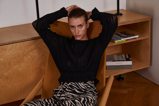 the cropped frill sweater