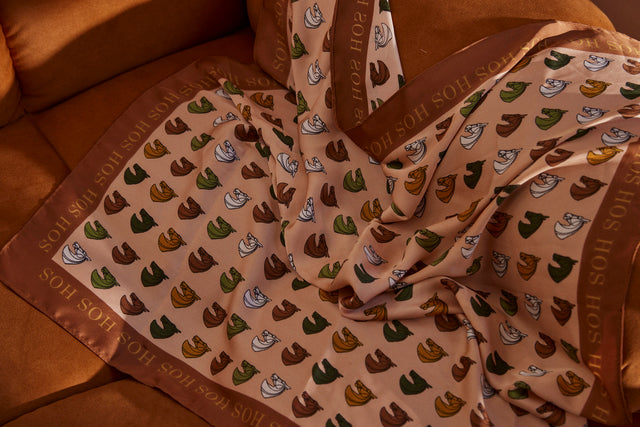 HOS horses satin scarf