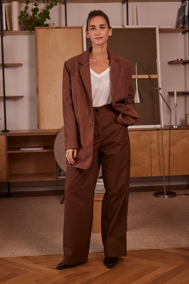 Tan Suede Boxy Blazer