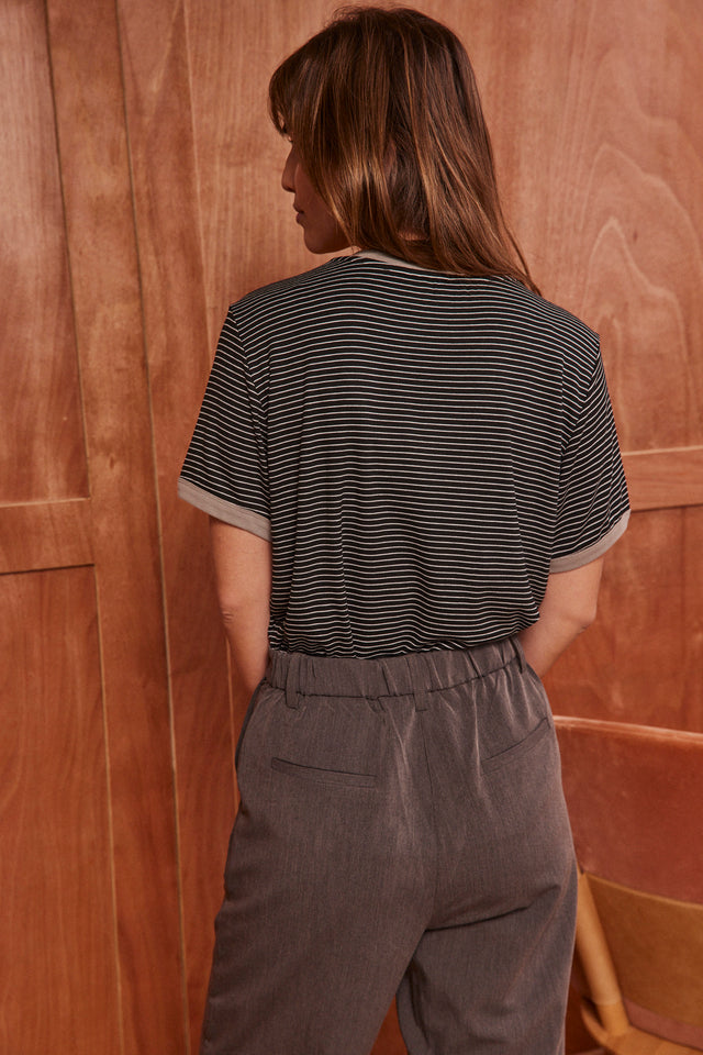 Soft Striped V Neck Duet