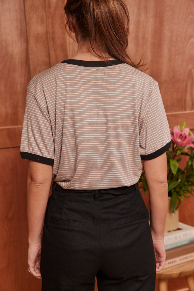 Soft Striped V Neck Duet