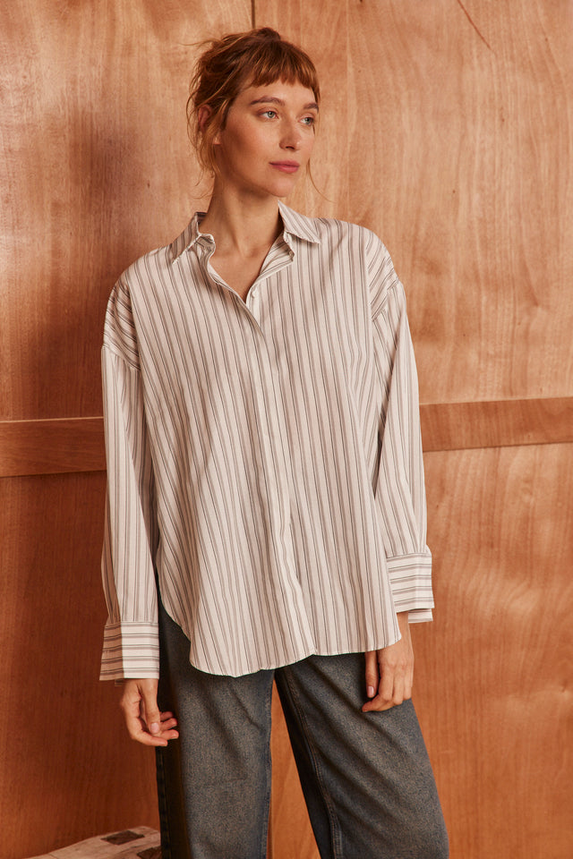 Striped White Shirt