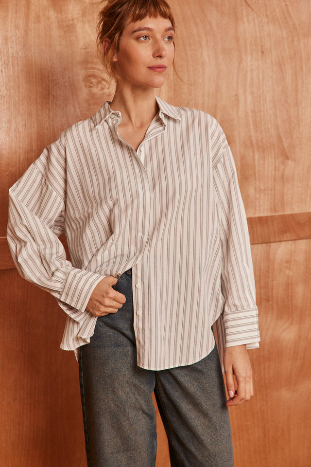 Striped White Shirt