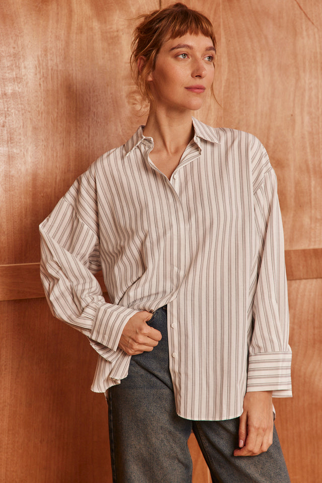 Striped White Shirt