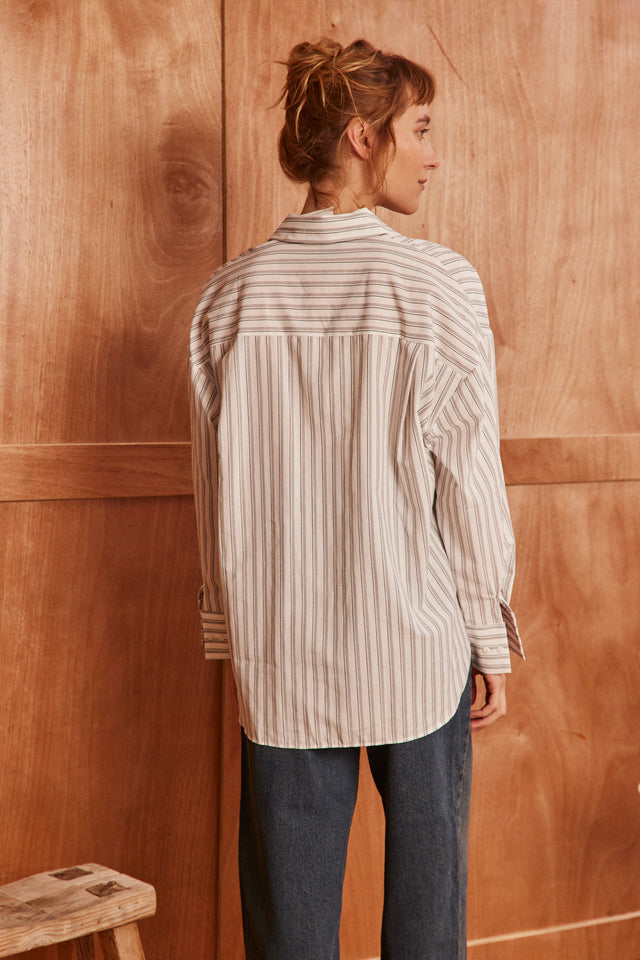 Striped White Shirt